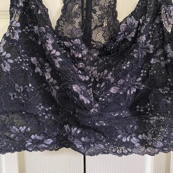 Maurices Women's Black Lace Unlined Racerback Adjustable Strap Bralette Size 0X - Picture 3 of 6